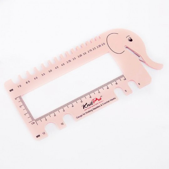 Шкала розмірів для спиць KnitPro з різаком, рожева