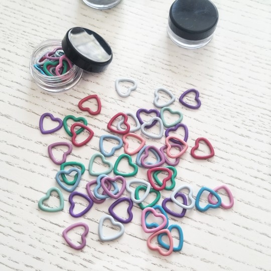 Маркеры петель для вязания Сердечки, 15 шт