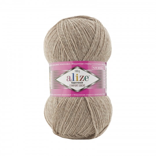 Alize Superwash Comfort Socks, бежевый меланж 207