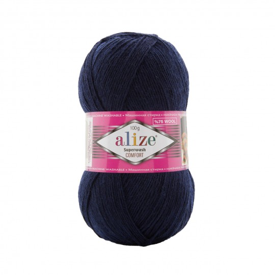 Alize Superwash Comfort Socks, темно-синій 958