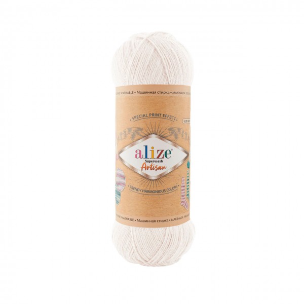 Alize Artisan Superwash, белый 55