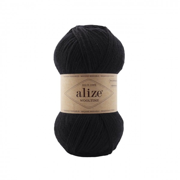 Alize Wooltime, черный 60