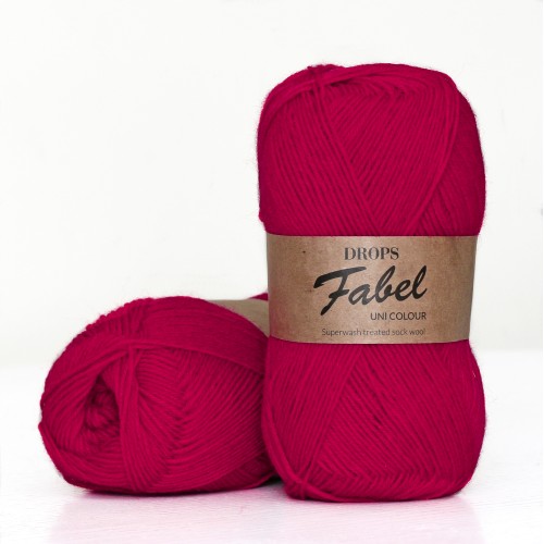 Drops Fabel - Uni print, 106 Red