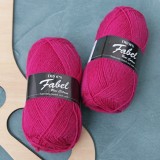 Drops Fabel - Uni print, 109 dark pink