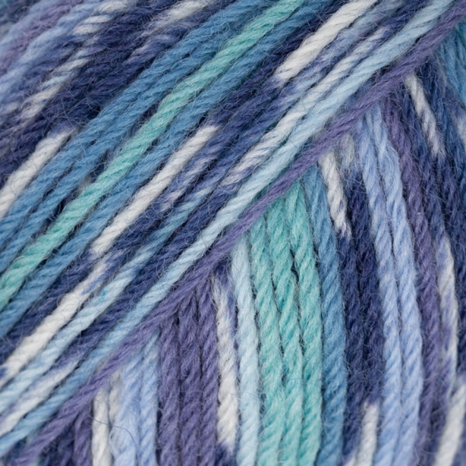 Drops Fabel, 522 - Print - Turquoise/blue