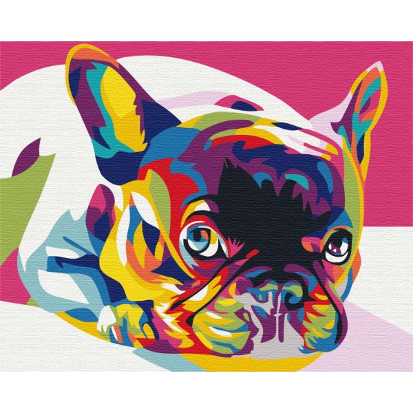 Картина за номерами Райдужний французький бульдог