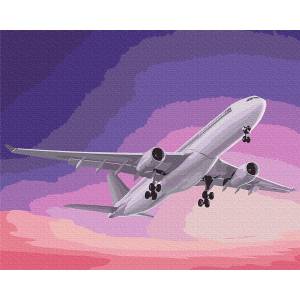 Картина по номерам Самолет в небе BS52838