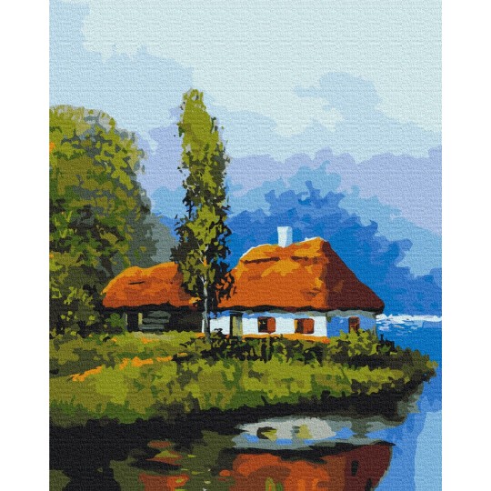 Картина за номерами Будиночок біля озера