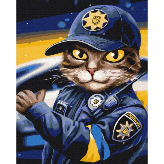 Картина за номерами Поліцейський кіт ©marysha_art