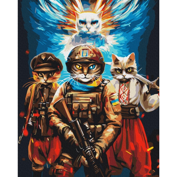 Картина за номерами Коти Воїни © Маріанна Пащук BS53863