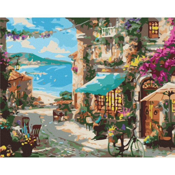 Картина за номерами Вулиця Приморського містечка BS31563L Картина за номерами Вулиця Приморського містечка BS31563L