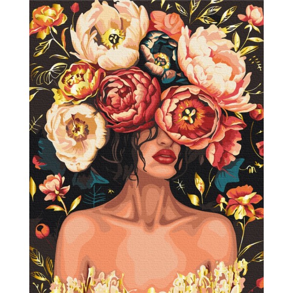 Картина за номерами Корона з пелюсток BS54014