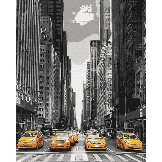 Картина по номерам Такси Нью-Йорка