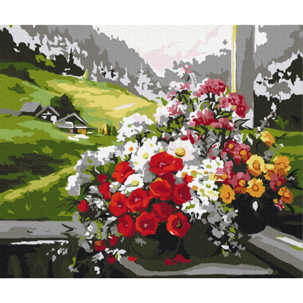 Картина за номерами Букети на вікні BS9500