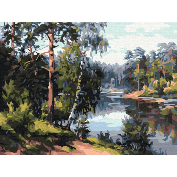 Картина за номерами Мальовниче озеро в лісі RBS51969