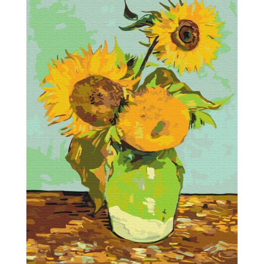 Картина за номерами Вінсент Ван Гог "Три соняшники у вазі" BS52344L