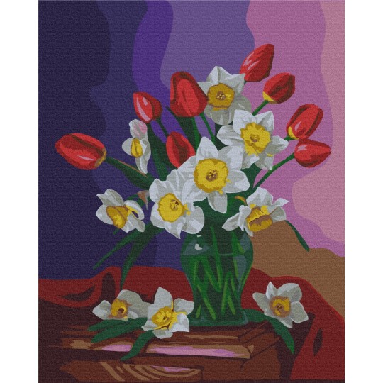 Картина за номерами Букет тюльпанів та нарцисів © Valentyna Ivanova BS53486L