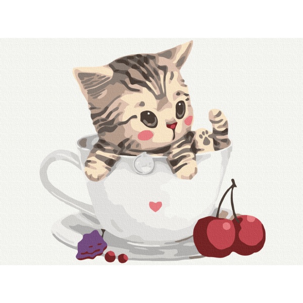 Картина за номерами Котик в чашці RBS8396