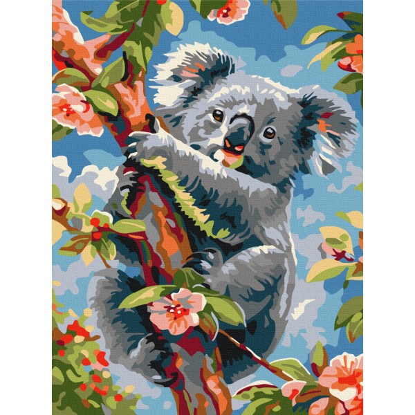 Коала серед квітів