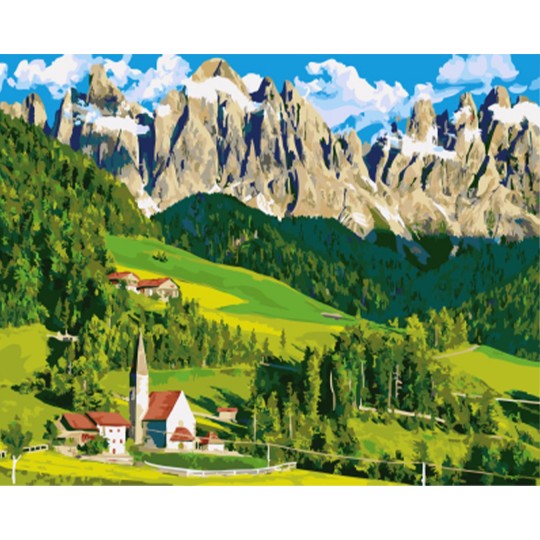 Картина за номерами Будинок в Альпах BS21692