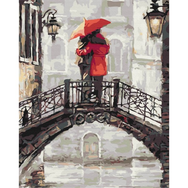 Картина за номерами Закохані під дощем BS51976