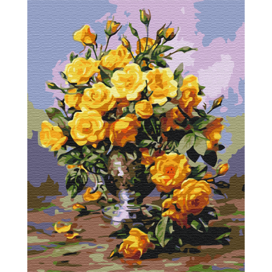 Картина за номерами Букет жовтих троянд BS51981