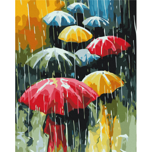 Картина по номерам Цветной дождь BS52166