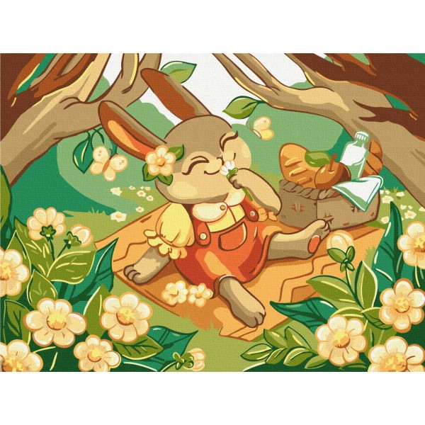 Картина за номерами Зайченя на пікніку © Лазаренко Олена KBS0138