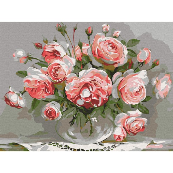 Картина за номерами Троянди на столику RBS436