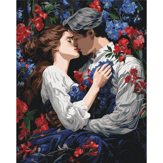 Преміум картина за номерами Поцілунок у квітучому саду PBS53897
