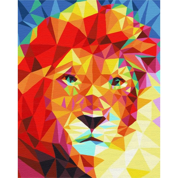 Картина за номерами Лев в мозаїці Картина за номерами Лев в мозаїці