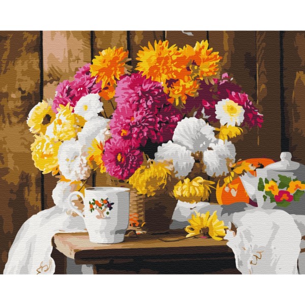 Картина по номерам Осеннее чаепитие BS52749