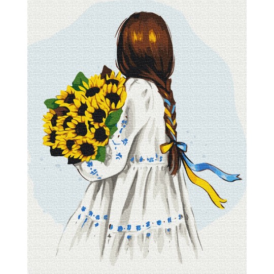 Премиум картина по номерам Цветы Украины ©Alla Berezovska