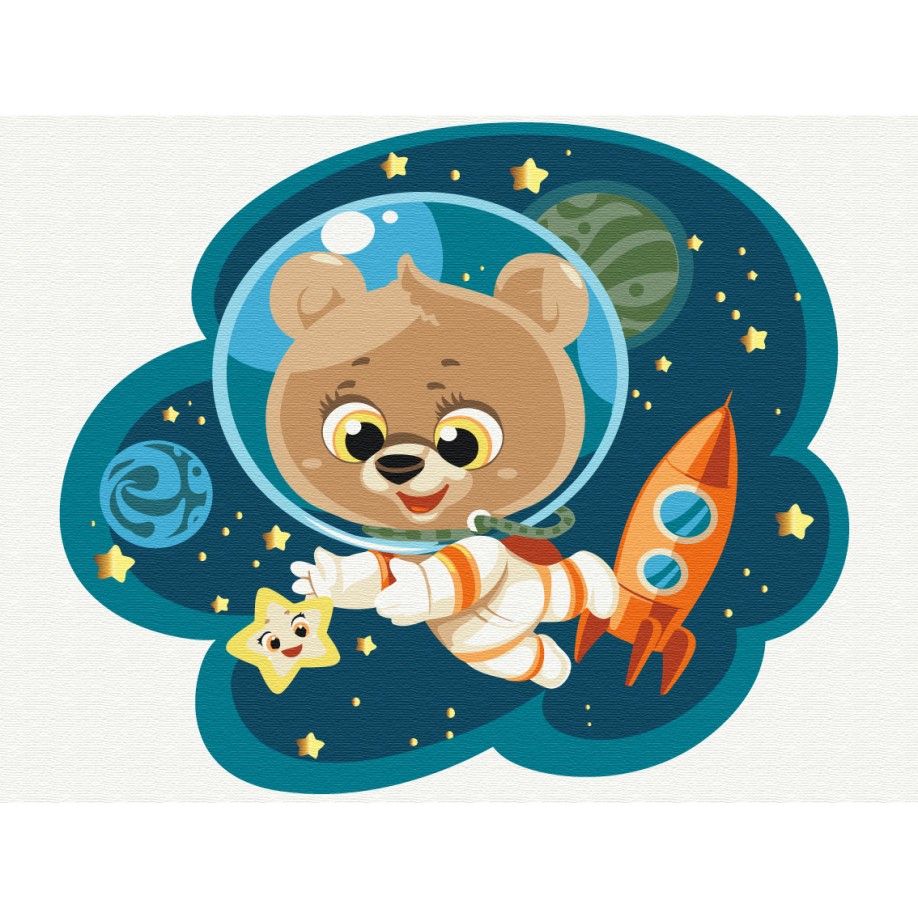 Картина за номерами Космічний ведмедик KBS0092