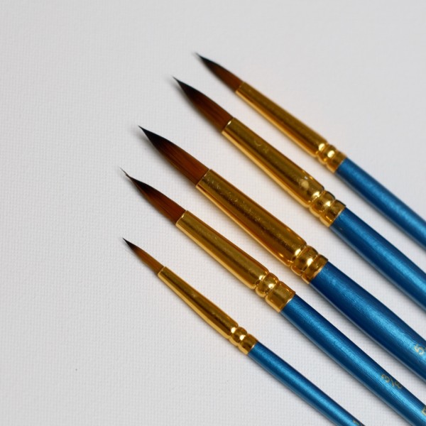 Набор профессиональных нейлоновых кисточек 5 шт. (с круглой формой) - BR503