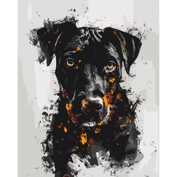 Картина за номерами Вогняний пес BS53929