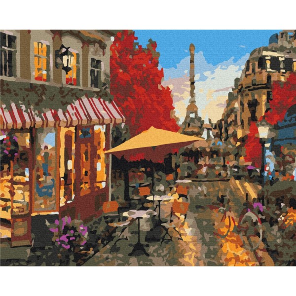 Картина за номерами Вуличне життя Парижа BS51385L Картина за номерами Вуличне життя Парижа BS51385L