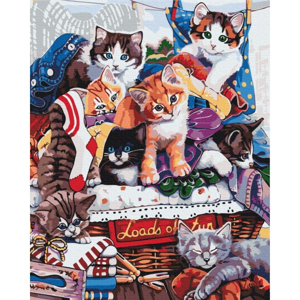 Картина за номерами Кумедні котенята BS51676