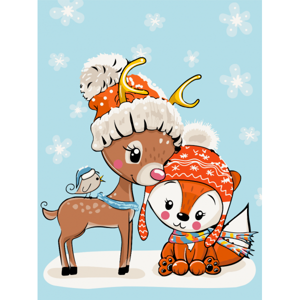 Картина за номерами Оленя з лисичкою KBS0077