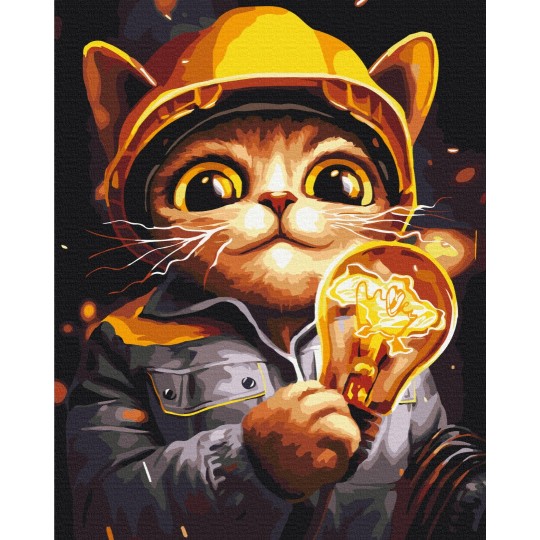 Картина за номерами Котик Енергетик ©Маріанна Пащук BS53441