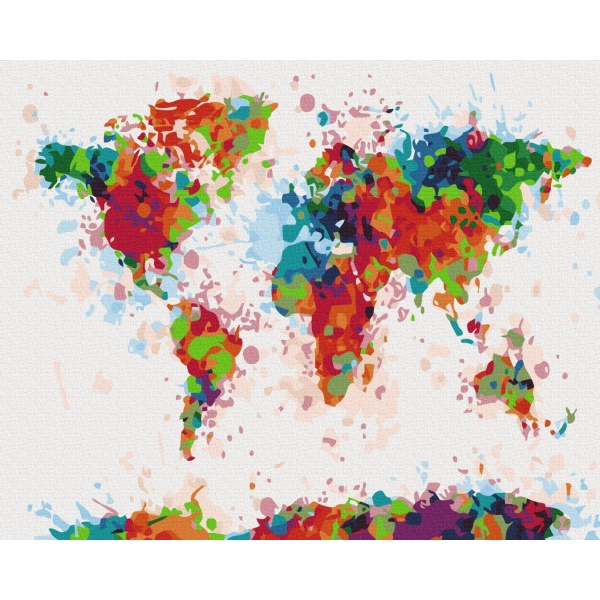 Преміум картина за номерами Барвиста карта PBS21349