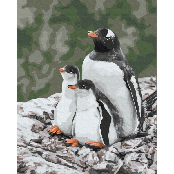 Картина за номерами "Родина субантарктичних пінгвінів" © Тетяна Баглай Картина за номерами "Родина субантарктичних пінгвінів" © Тетяна Баглай