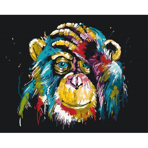 Картина за номерами Барвиста шимпанзе BS25714