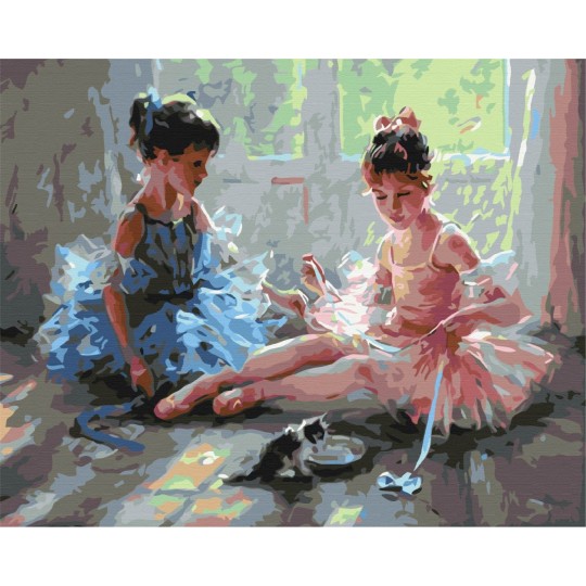 Картина за номерами Балерини з кошеням BS51984