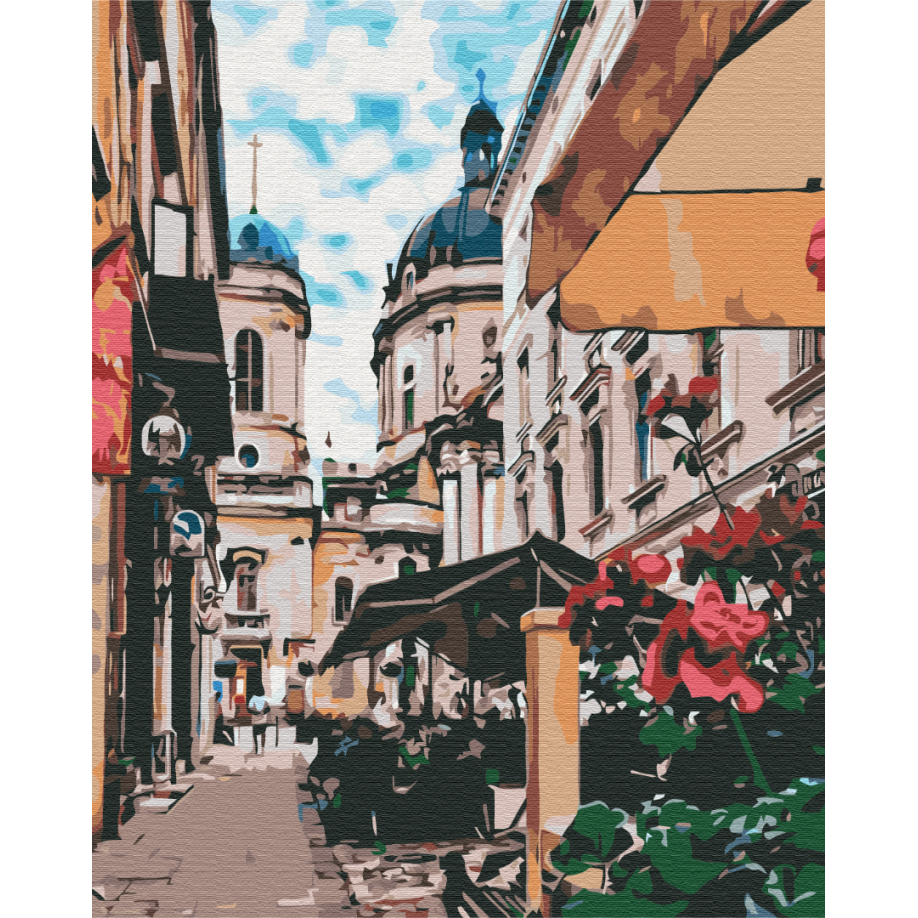 Преміум картина за номерами Львівська вуличка PBS29486