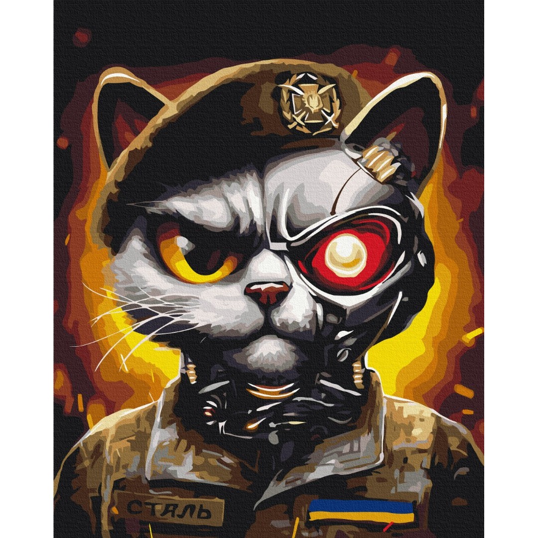 Картина за номерами Котик ЗСУ© Маріанна Пащук BS53419