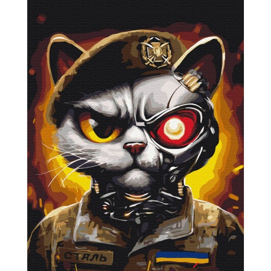 Картина за номерами Котик ЗСУ© Маріанна Пащук BS53419