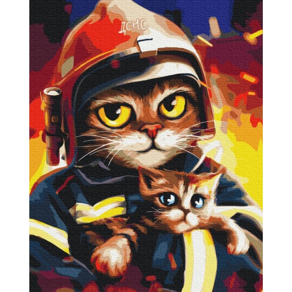 Преміум картина за номерами Котик ДСНС ©Маріанна Пащук PBS53236