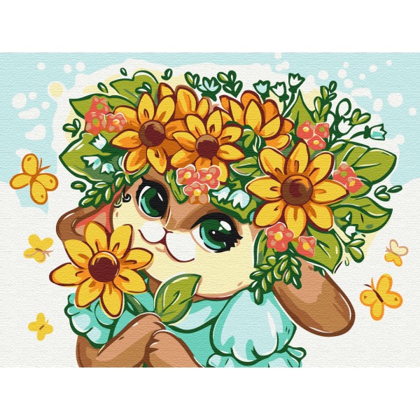 Картина за номерами Квіткове зайченя © Лазаренко Олена KBS0141