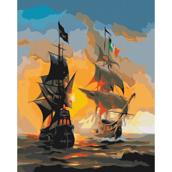 Преміум картина за номерами Морські ін та янь PBS52291